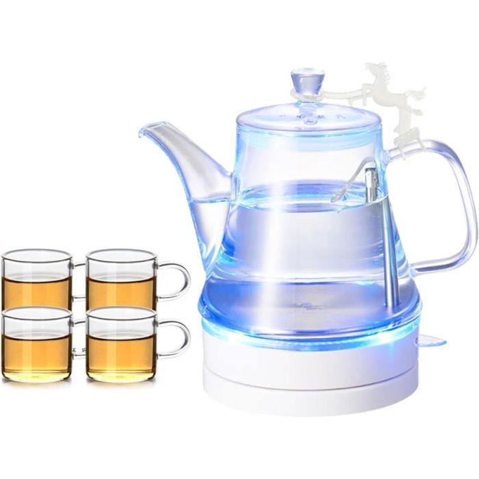 Bouilloire électrique JOCCA 1.8L - Verre Borosilicate, Base Pivotante, Design Naturel