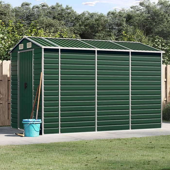 vidaXL Abri de Jardin Cabane à Outils avec Poignées Remise à Outils avec Toit Inclinable Abri de Rangement Terrasse Vert 3188233