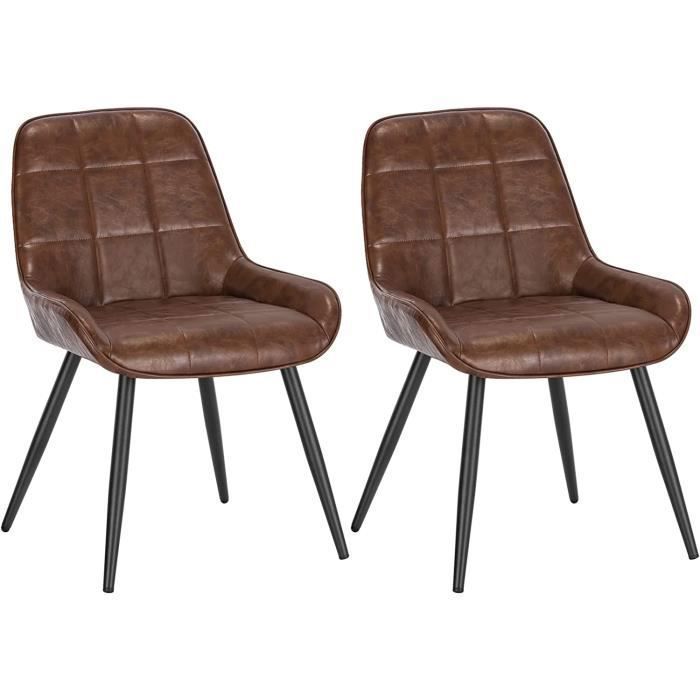 WOLTU Chaises de Salle à Manger Lot de 2 Chaises Relaxantes en SimiliCuir Ergonomiques avec Dossier Marron BH332br-2 WOLTU Chaises de Salle à Manger Lot de 2 Chaises Relaxantes en SimiliCuir Ergonomiques avec Dossier Marron BH332br-2