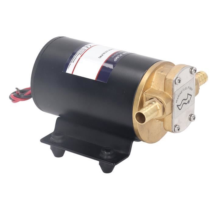 Fydun Pompe à Engrenages à Turbine 12V 12LPM Élévateur Auto-amorçant de 9,8 Pi Pour L'eau/Carburant/Récupération/Transfert D'huile