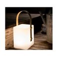TIKY Lanterne sans fil poignée bambou - LED blanc chaud/multicolore dimmable - H27cm-1