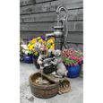 Fontaine de jardin rustique Acqua Arte Regina Ubbink - Tonneau en bois avec pompe à bras - 77 x 38 x 40 cm-1