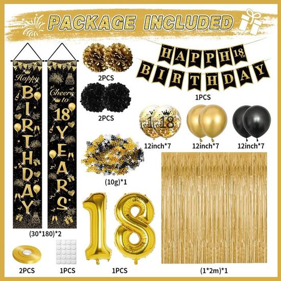 Décoration D'Anniversaire Garçon 18 Ans 18E Anniversaire Décoration