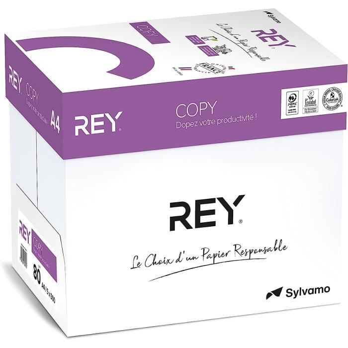 REY TEXT & GRAPHICS - Ramette Papier A4 - 90g - Blanc - 500 feuilles