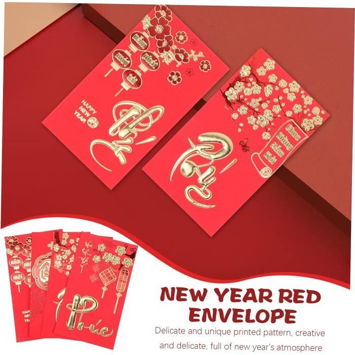 6 Pièces, Paquets D'enveloppes Rouges Porte-bonheur, Enveloppe D