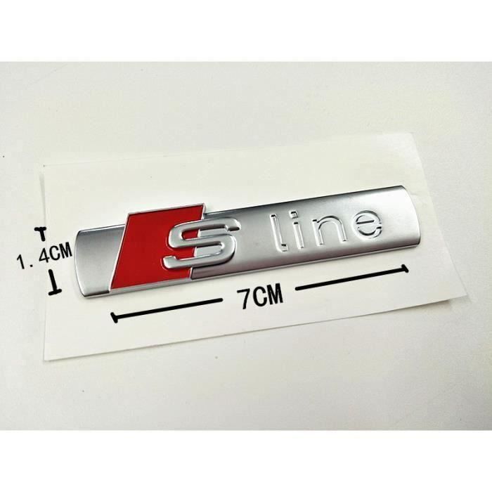 Audi S-Line, logo emblème du gril, métal noir rouge