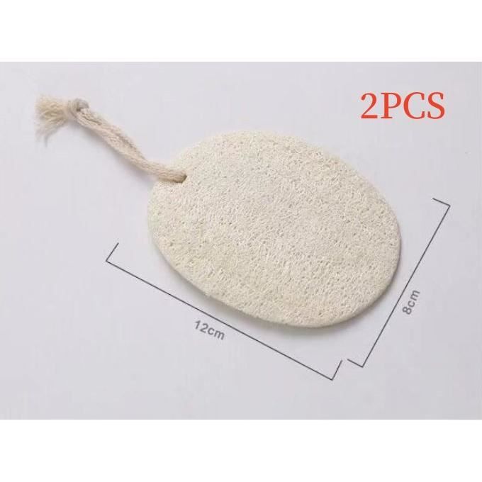 Lot de 2 éponges naturelles en luffa luffa exfoliant brosse de douche