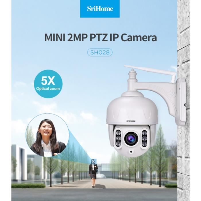 Camera de surveillance sans fil exterieur WiFi 40m vision nocturne  smartphone, HD 1080P 5X Caméra Sécurité, Détection de Mouvement - Cdiscount  Bricolage