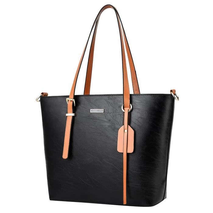 Sac Cabas Femme Toile Beige - 32x30cm Anti-vol | Bandoulière Réglable Et Multiples Poches