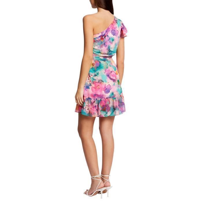 Robe courte Morgan Rose Coupe ajustée Multicolore Blanc