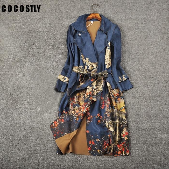 Floral trench coat hot sale