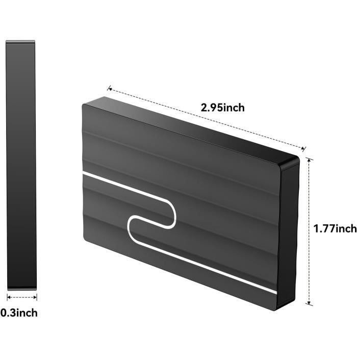 Disque Dur Externe 2 To Babymatch - USB 3.0, Ultra-mince, Portable - Pour PC, TV, Bureau (Noir)