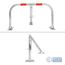 galvanis/é avec Cadenas et 3 cl/és ECD Germany 3 x Barri/ère de Parking 45 x 80 cm Barre de stationnement Barre de Verrouillage en m/étal