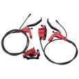 Ensemble de freins à disque pour vélo Fafeicy - Kit de frein hydraulique à sport électrique Rouge-2