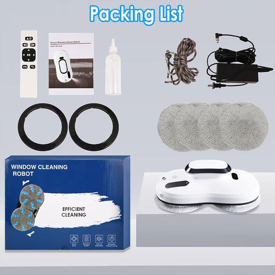 Robot Nettoyeur De Vitres Automatique Double Pulvérisateur, Robot Laveur De Vitres Avec Télécommande Et App, Navigation Intelligente - Électroménager