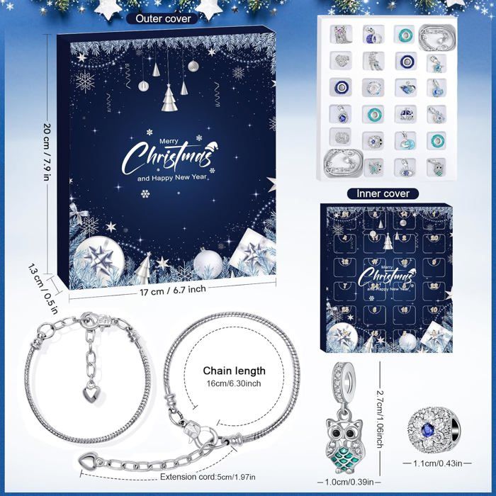 Calendrier L'avent 2025 Fille Bijoux 5-12 Ans, Bracelet Charms Kit Fabrication Création Cadeau Noël Enfants Moderne - Maison