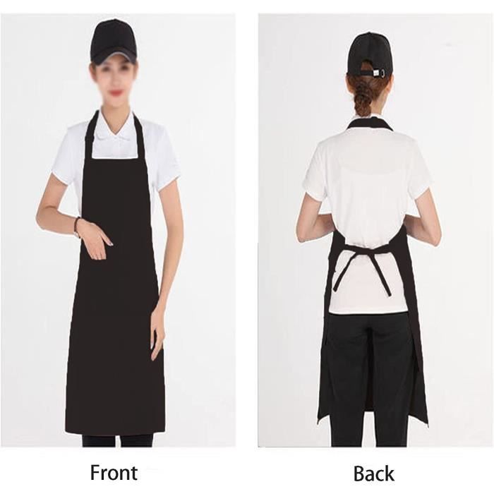 Tablier De Chef Noir 3 Piu00e8ces, Tablier De Cuisine Pour Hommes Et Femmes, Tabliers De