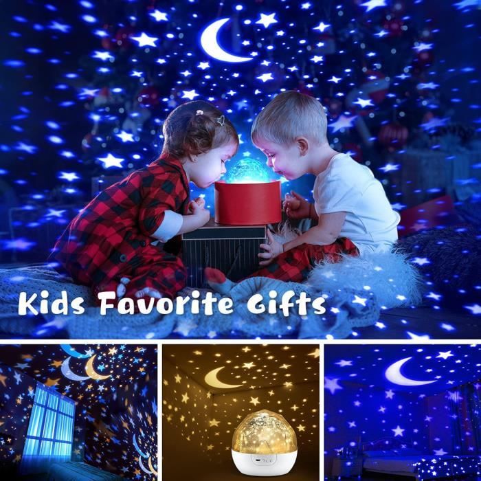 19€35 sur Veilleuse Enfant Lampe Etoile Projecteur, 360°Rotation Musicale -  Veilleuses - Achat & prix