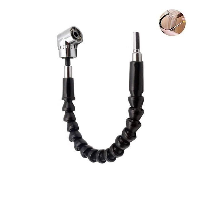 Kit Extension Angle 7 Pièces - 2 Perceuses Angle Droit 105° + Tiges Hex 1/4" + Extensions Flexibles Pour Perceuse