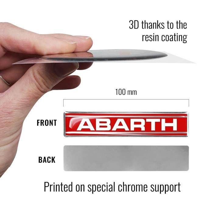 Autocollant 3D Logo Abarth - 100 Mm, Revêtement Polyuréthane Souple, Couleurs Vives, Longue Durée