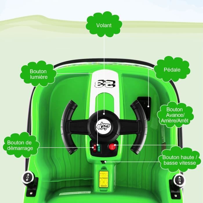 DREAMADE 360° Auto Tamponneuse Électrique Enfant 2-5 Ans avec Télécommande,  Voiture électrique avec LED et Contour Anti-Choc, Ceinture de Sécurité