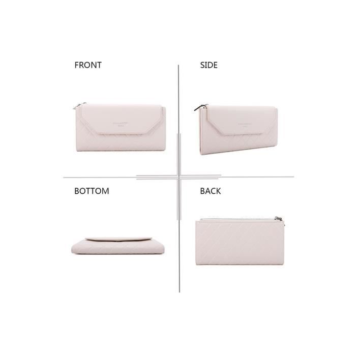 Portefeuille Femme Gallantry Petit Format - Porte-monnaie Carte Tout-en-un Similicuir | Fermeture Magnétique Beige