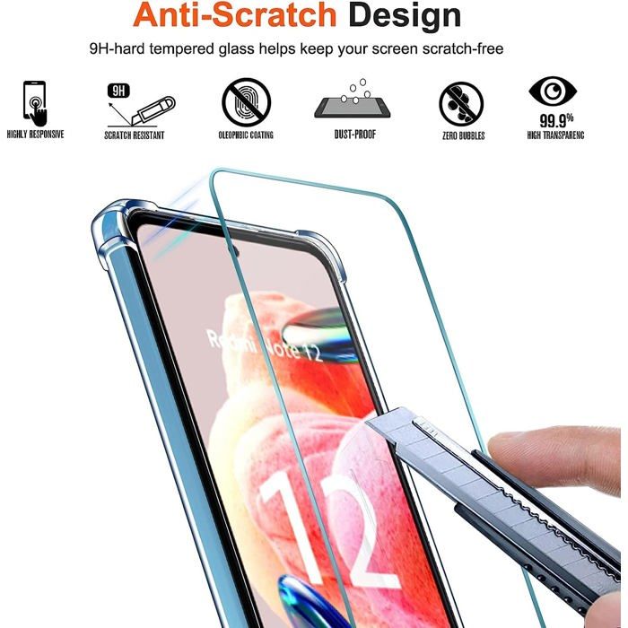 Coque Silicone + Protection Écran Pour Xiaomi Redmi 12C - Pack Avec 4 Coins Renforcés