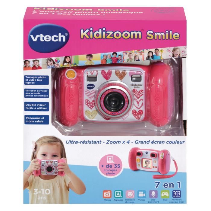 Appareil Photo Numérique Enfant - VTECH Kidizoom Smile Rose - 7 en 1 -  Panorama - Cdiscount Jeux - Jouets
