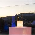 TIKY Lanterne sans fil poignée bambou - LED blanc chaud/multicolore dimmable - H27cm-3
