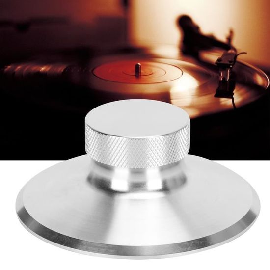 LP120B LP vinyle platines vinyle stabilisateur de disque en métal stabilisateur de poids d/'enregistrement HiFi plaque tournante disque pince en alliage d/'aluminium Argent