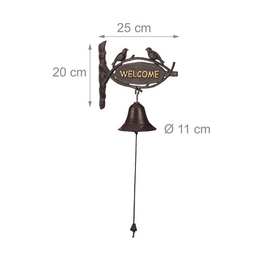 Cloche Murale En Fonte Verte – Forme Tracteur, Hauteur 25 Cm