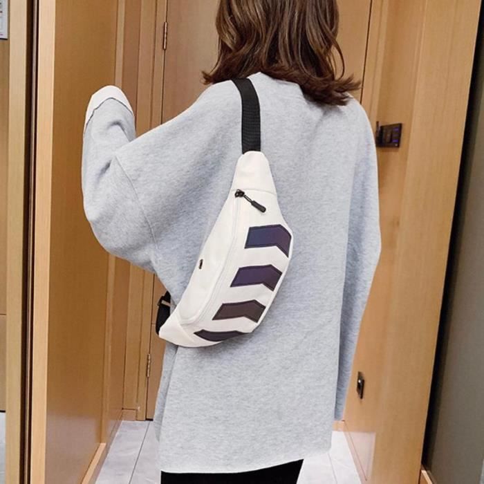 Sac De Voyage CUMLW Fanny Canvas Belt Chest Bag for Women Hip Hop Shoulder Messenger Packs
