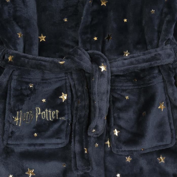 Harry Potter Hermione Peignoir pour enfant avec une capuche bleu marine avec des etoiles 3 4 annees 98 104 cm Cdiscount Maison