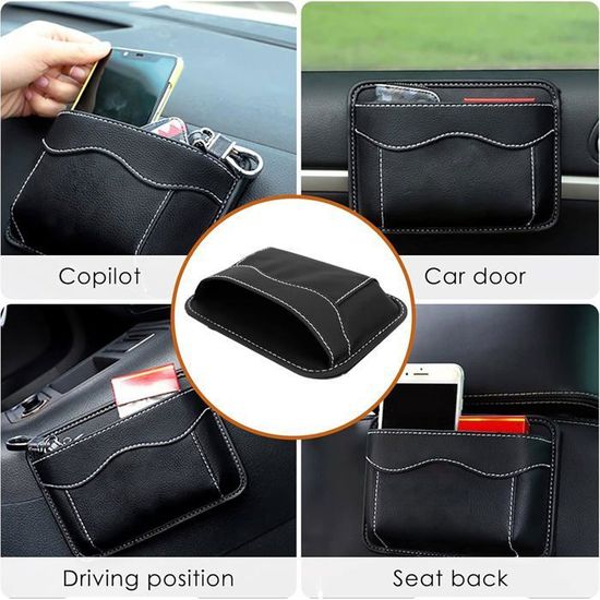 2 Organisateurs Latéraux Pour Siège Auto - Sacs En Maille élastique 42x14cm - Rangement Téléphone, Mouchoirs, Petits Objets - 9