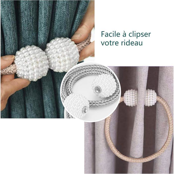 MIVAIUN 4 Pièces Embrasses De Rideaux, Attaches De Rideaux En Coton Tissé Supports De Rideaux