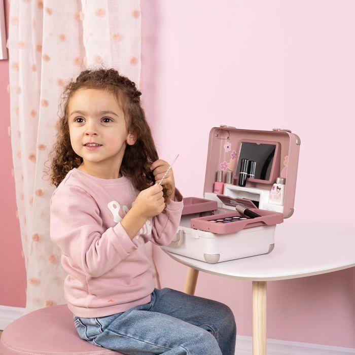 Smoby My Beauty Vanity – Valise Coiffure, Maquillage Factice, Onglerie – 13 Accessoires – Dès 3 Ans – Fabrication Française