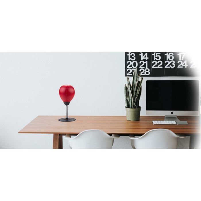 Mini Punching Ball De Bureau Engelhart – Simili Cuir, 17x34 Cm, Avec Ventouse Et Pompe, Anti-stress