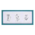 Cadre rectangulaire multi photo pour 3 Photos 10 x 15 cm Bois de Pin Massif Vitre en Plexiglas - Bleu Sarcelle-0