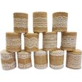  12 rouleaux rouleau de ruban de toile de jute de dentelle Blanche naturel (1M /rouleaux)a décoration et les emballages-cadeaux-0