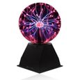 Boule De Plasma Lumineuse 4 Pouces - Sensible Au Toucher Et Au Son, Effet Magique, Décoration Et Cadeau Scientifique