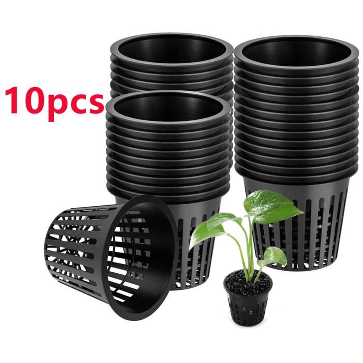 Pot Hydroponique Panier Hydroponie - Laine de Roche - Cordon de mèche de Coton à arrosage Automatique, Pot Plantation Hydroponique Maille Filet pour Jardin Hydroponique Plantation Pot Hydroponique Panier Hydroponie - Laine de Roche - Cordon de mèche de Coton à arrosage Automatique, Pot Plantation Hydroponique Maille Filet pour Jardin Hydroponique Plantation