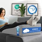 ELONEO Coussin Relève-Jambes en Mousse Mémoire, Housse Lavable Jacquard, 68x40x16 cm, Gris – Confort et Repos Optimal