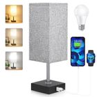 GPFUOEA Lampe de Chevet Tactile, 3 Températures Couleur(2700-4000-6400K) Lampes de Table Led avec Port Charge USB A+C