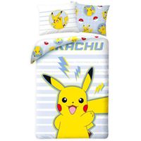 Parure De Lit Pokémon 140x200cm + Taie 70x90cm - 100% Coton | Enfant, Design Pokémon