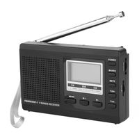 Récepteur radio portable FM - MW - SW avec radio-réveil numérique Récepteur radio noir-KOA