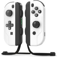Manette Compatible avec Nintendo Switch/Switch OLED/Lite avec Bracelet de Préhension, Joypad Contrôleur, Blanc (Non officiel)