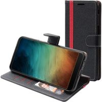 ebestStar ® Etui Portefeuille pour Xiaomi Mi 11 Lite, Mi 11 Lite 5G Housse PU Cuir Porte-Cartes, Noir - Rouge
