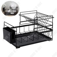 TD® Égouttoir à vaisselle à double couche étagère de cuisine superposée étagère de rangement respirante amovible de grande capacité
