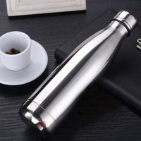 Bouteille Thermos Goulot Arrondi Inox Isotherme Antidérapante Capacité 500 Ml - Yonis Argent