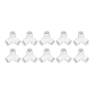 10 Raccords Tuyaux 3 Voies Angle Droit PVC 20mm - Connecteurs Pour Serre, Mobilier Et Construction
